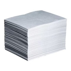 Pig Sorbent Pad, 22 gal, 15 in x 20 in, Oil, White, Polypropylene MAT423 Pig