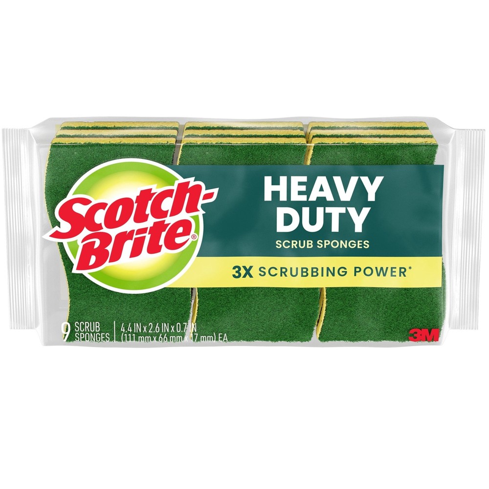9 Scotch-Brite Heavy Duty Scrubbing Sponges