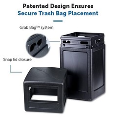 Commercial Zone-73290199 PolyTec 42 Gallon Square Waste Container with Dome L…