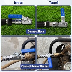 JOEJET High Pressure Washer Ball Valve Kit, 1.2 x 4.96 x 2.16 inches, Silver