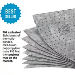PIG Absorbent Mat Heavy Duty Oil Spill Pad Polypropylene Industrial Shop Mat