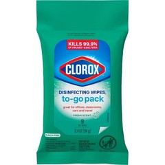 6 Pack Of Clorox Disinfecting Wipes To Go Pack, Fresh Scent , Total 54 Wipes