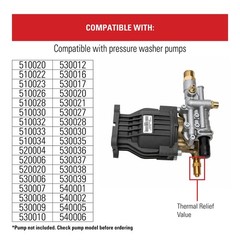 Simpson 7101359 Thermal Relief Valve for Gas Powered Pressure Washer Pumps