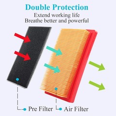 HOODELL 2 Pack 951-10298 Air Filter + Pre Cleaner for MTD Cub Cadet SC100…