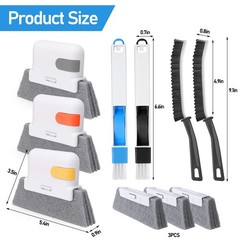 Black White Window Track Cleaner Set Groove Cleaning Brush Tools