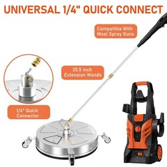 ZMRTDWO 18″ Pressure Washer Surface Cleaner with 4 Wheels, 4000 PSI Silver