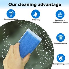 Magic Sponge with Handle | 2Reusable 3.93*2.95*1.57 inches, Blue&white