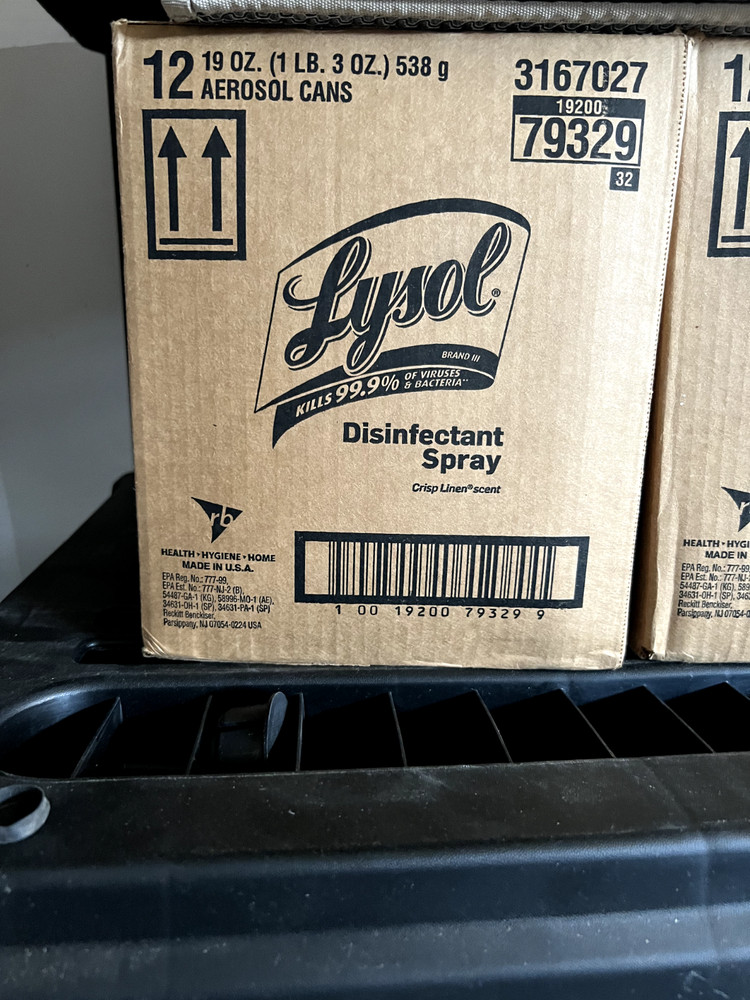Lysol Disinfectant Spray Case Lot 12 Cans-Factory Sealed-Bulk Cleaning Supply