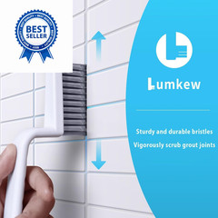 Lumkew Grout Cleaner Brush V Shape, Stiff Cleaning Brushes for White