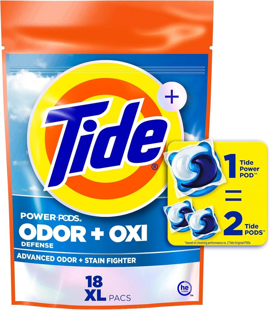 Tide Ultra OXI Power PODS with Odor Eliminators Laundry 18 Count (Pack of 1)