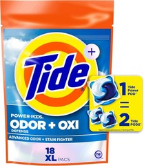 Tide Ultra OXI Power PODS with Odor Eliminators Laundry 18 Count (Pack of 1)