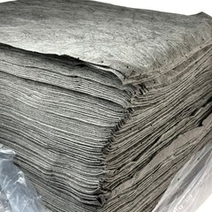 Hospeco TaskBrand AS-SRB-P Sorbent Pads Gray 15” x 18” Absorbent 200-Count Bale