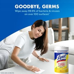 Lysol Disinfecting Wipes Bundle, 80 Count – Home Cleaning Supplies Lemon Lime
