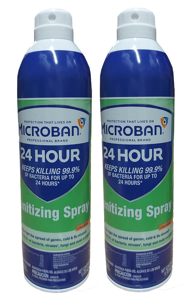 Microban 24 Hour Sanitizing Spray 15 oz. Citrus Scent (2 Cans) SPECIAL PRICE!!!