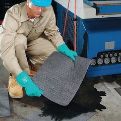 Pig Mat170 Sorbent Pad, 11 Gal, 15 In X 20 In, Universal, Gray, Polypropylene