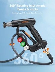 AstroAI Short Pressure Washer Gun with Swivel – High Short, Black