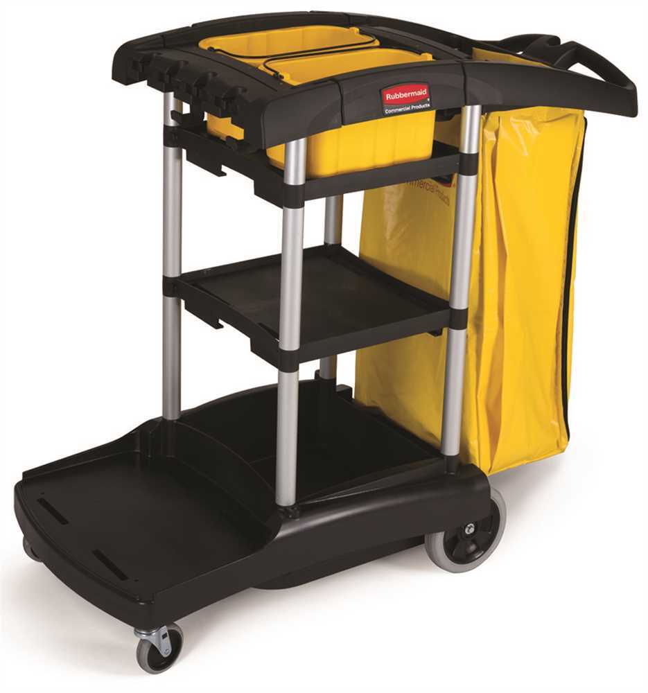 Rubbermaid RCP9T7200BK High-Capacity Cleaning Cart Black