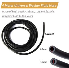 Windshield Washer Hose Kit – 4 Meter Universal Fluid 157 inches, Black