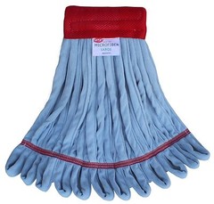 Microfiber Wet Mops : Large Blue Microfiber Tube Wet Mop w/Wide Band – 3 Pack