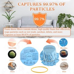 JAMHER Reusable Wet Dry Vac Filter 6pcs Disc Filters 3pcs Retaining Bands