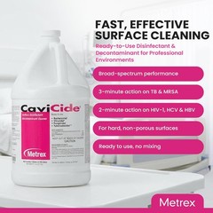 4 Case Metrex CaviCide Surface Cleaner 13-1000 Medical Devices Cleaning 1 Gallon