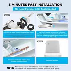 Yupjlia 2 Pack Toilet Handle Replacement Kit, Front Mount Flush Chrome