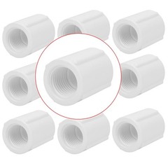 Lswteiz 10Pack 1/2″ Double Female Thread PVC Pipe Coupling 1/2Inch, White