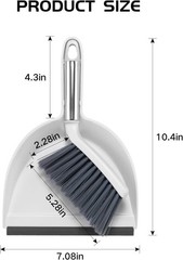Mini Broom and Dustpan Set, Small Dust Pan and Brush Set with Handle Dustpan Tee