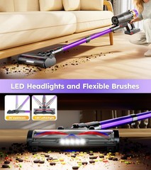 Rendow Cordless Vacuum Cleaner 500W 50Kpa 60Mins Vacuum Cleaners For Home