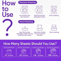 Travel Laundry Detergent Sheets 60 Count (Pack of 1), Lavender 120Loads