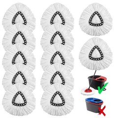 12 Pack Microfiber mop Head Replacements, 12 Count (Pack of 1), White 12
