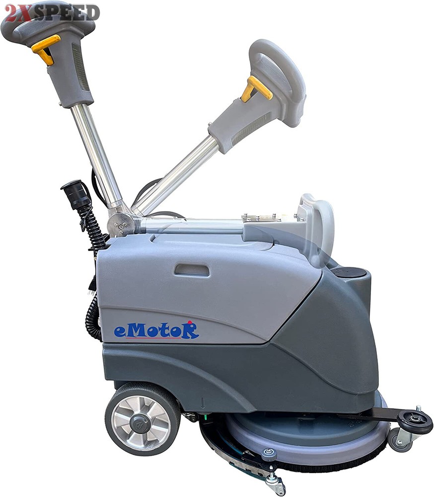 Emotor 15” Brush Foldable Walk Behind Hand Push Floor Scrubber Machine