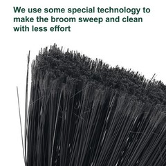 Broom Outdoor Indoor Commercial with 50 inches Long Black