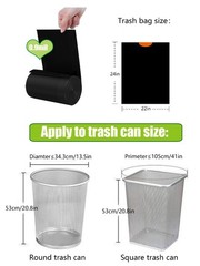 Besli 8 Gallon Black Drawstring Trash Bag Garbage Bag Trash Can Liner0.9 Mil90