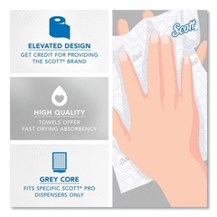 Scott 25703 1,150′ 1-Ply Paper Towel Rolls – Gray Core/White (6/CT) New
