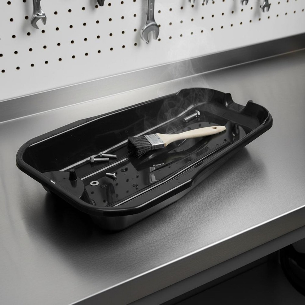 2.5 L Motorcycle Oil Drain Pan Sturdy Plastic Anti Splash Oil Pan for Workshop