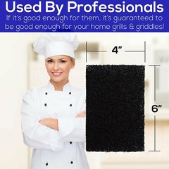 [5-Pack] Non Scratch Grease Scouring Pad for Industrial Grill & Griddle Cleaning