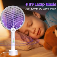 Gooqand Bug Zapper Racket 2 In 1 Mode Electric Fly Swatter Usb Rechargeable