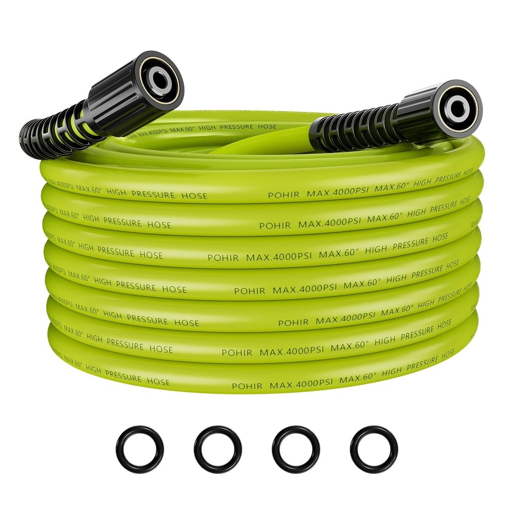 POHIR 25ft Pressure Washer Hose – 4000 PSI High Pressure Replacement Hose, M2…