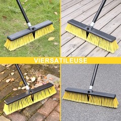 Kefanta 18 Inches Push Broom Outdoor- Heavy Duty Broom 63 Long Handle For Deck