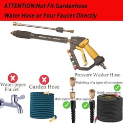 GDHXW High Power Washer Gun,Adjustable Pressure 33.6 inches, Black, yellow