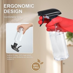 Uineko Spray Bottles 2-Pack, 10 Oz, Mist & Stream, Heavy 10 Ounces, Clear