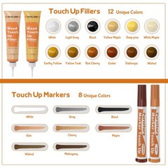 REALINN Wood Furniture Repair Kit- Set of 28 – Touch Up 28 Piece Set, Brown