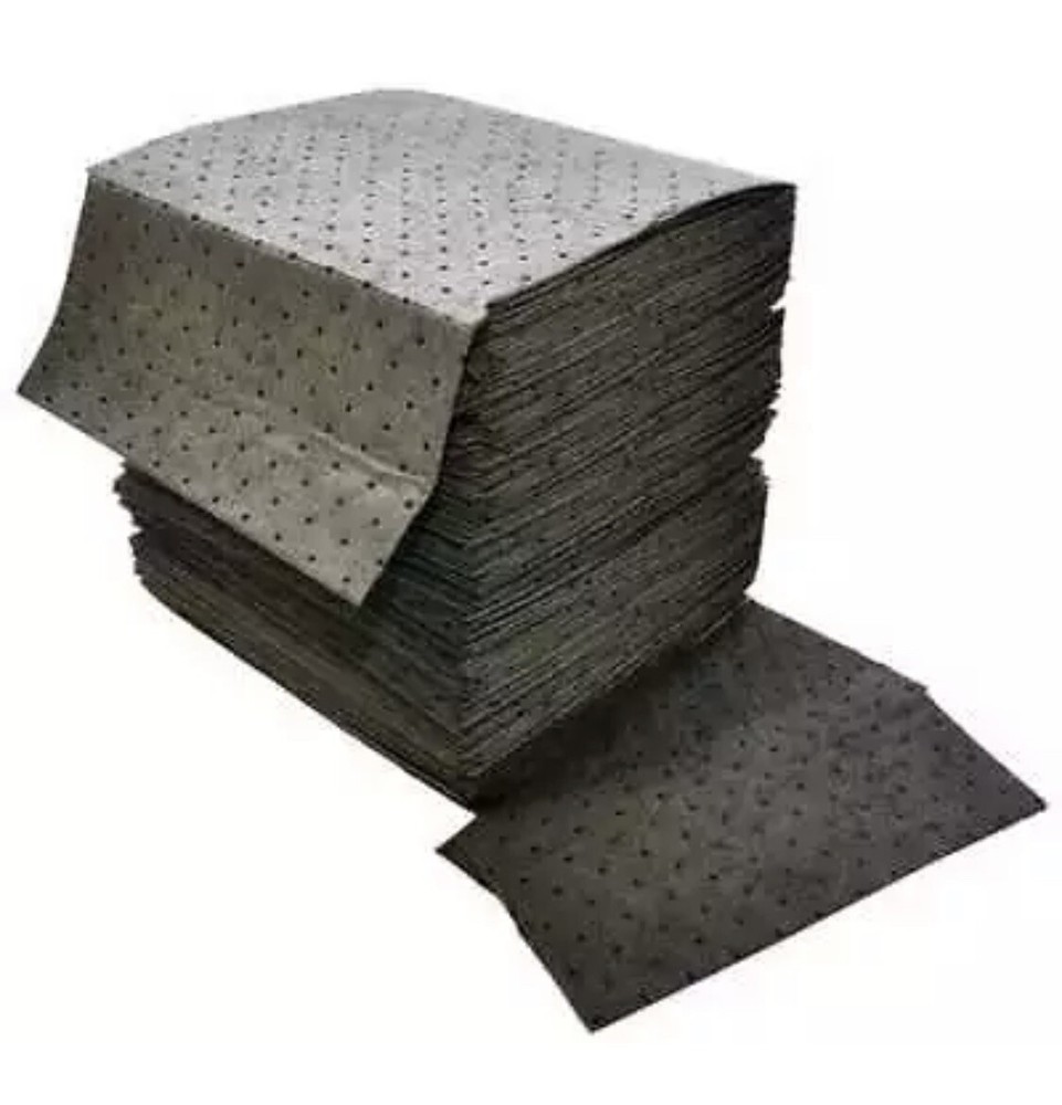 Spilfyter Db-72 Absorbent Pad, Absorbs 24 Gal. Universal, Pk 100 ,Gray
