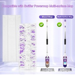 Chyodi 12 Pack Disposable Power 12 PowerMop Pads, Purple 12 Mop Refills