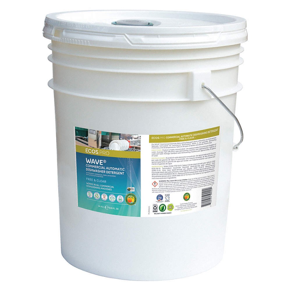 ECOS PRO PL9440/05 Dishwasher Detergent,Bucket,5 gal,Wave 39N046