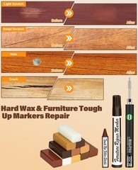 Wood Furniture Repair Kit – Includes Wax Melting Tool, Hard Filler, Black
