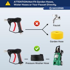 Short Pressure Washer Gun with 1/4″ Quick 72.18 cubic inches, Black