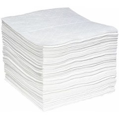 Spilltech Wpl100h Sorbent Pad, 28 Gal, 15 In X 19 In, Oil, White, Polypropylene