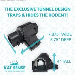 Kat Sense Covered Rat Trap & Chipmunk Trap, Prevents Accidental BLACK
